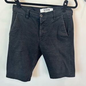Topman skinny chino short in black. Size 28